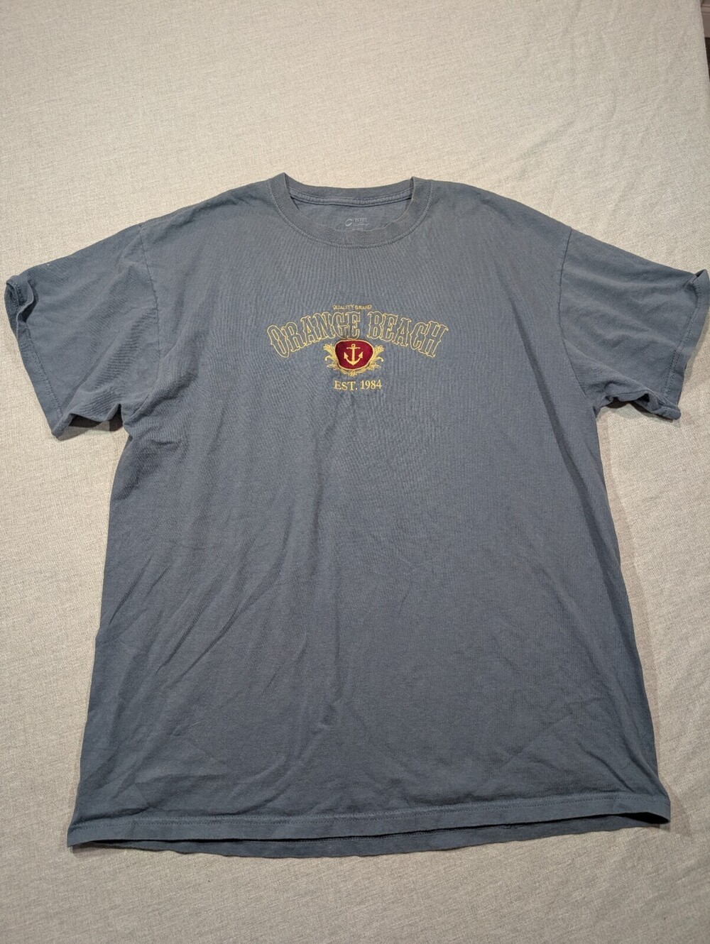 Fort Company Orange Beach Est 1984 size xl T Shirt Blue Gray